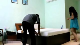 Indian Bhabhi In Blue Lingerie Teasing Young Room Service Boy Video