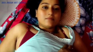 Indian wife changing clothes in front of webcam